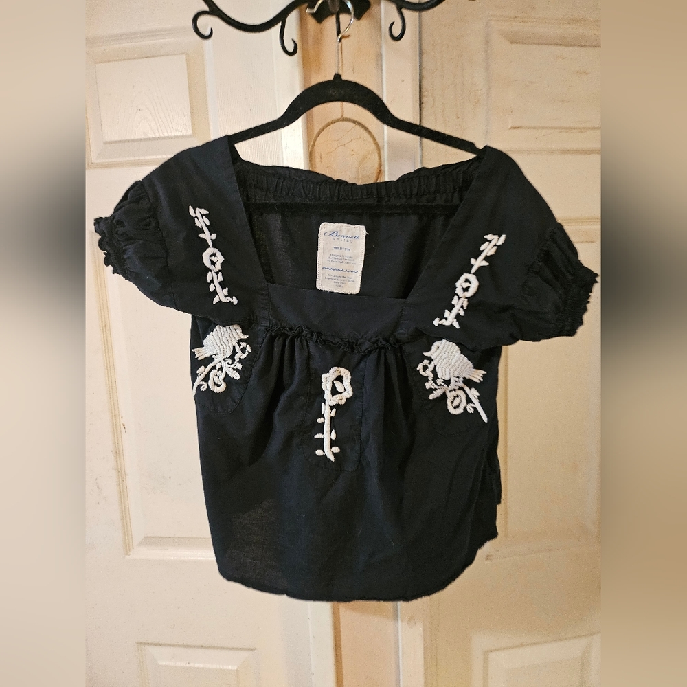 Vintage embroidered peasant top
